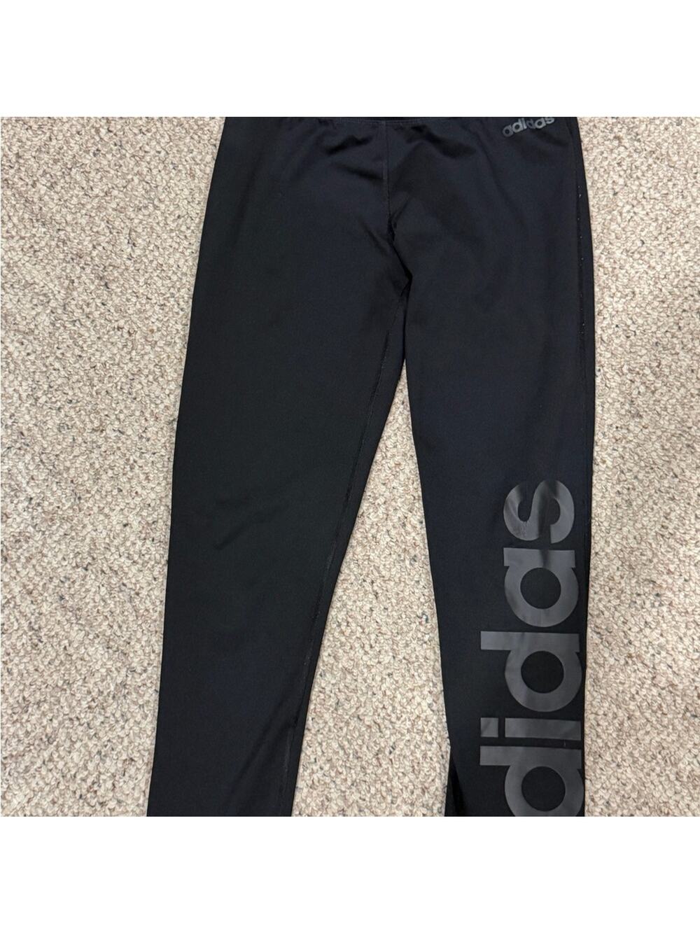 Adidas Climalite Black High Rise Graphic Leggings - Size Medium